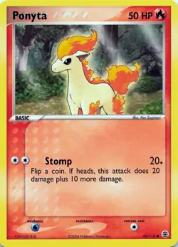POKEMON Ponyta #76/112 Normal FireRed & LeafGreen NM - Image 1