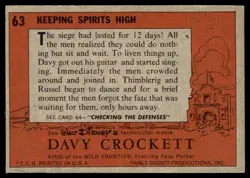 1956 TOPPS DAVY CROCKETT KEEPING SPIRITS HIGH #63 - Image 2
