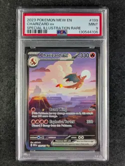 2023 Pokemon CHARIZARD EX 199/165 Scarlet & Violet 151 SIR Holo English PSA 9 - Image 1
