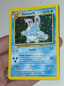 Pokemon TCG Azumarill Neo Genesis Holo Card 2/111 Unlimited Rare - Image 1