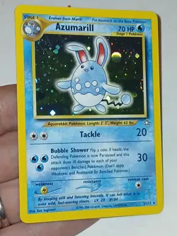 Pokemon TCG Azumarill Neo Genesis Holo Card 2/111 Unlimited Rare - Image 3