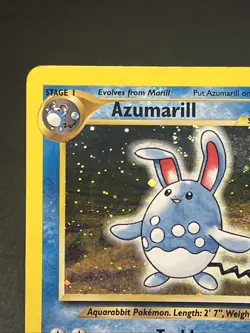 Pokemon TCG Azumarill Neo Genesis Holo Unlimited Rare Card 2/111 LP with SWIRL - Image 2