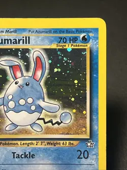 Pokemon TCG Azumarill Neo Genesis Holo Unlimited Rare Card 2/111 LP with SWIRL - Image 3