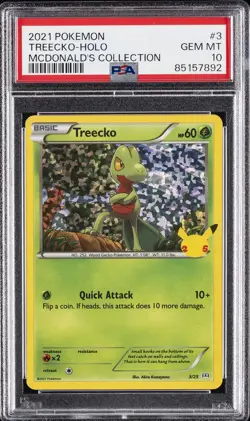 2021 POKEMON MCDONALD'S COLL #3 TREECKO-HOLO PSA 10 - Image 1