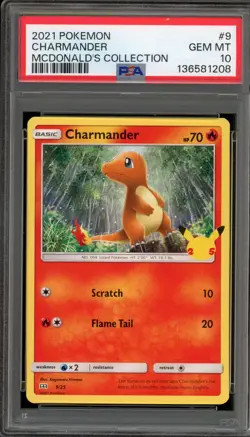 Pokemon 2021 Charmander McDonald's Coll. Promo #9 PSA 10 Gem Mint - Image 1