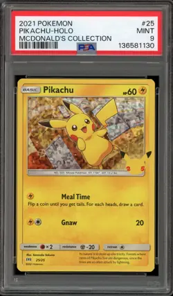 Pokemon 2021 Pikachu McDonald's Coll. Holo Promo #25 PSA 9 Mint - Image 1