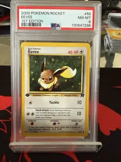 POKEMON 2000 Rocket EEVEE 1st Edition #55 PSA 8 RARE - Image 1