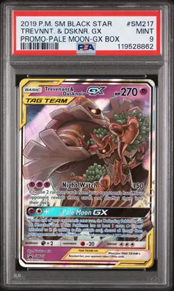 2019 POKEMON SM BLACK STAR PROMO PALE MOON-GX BOX TREVENANT & DUSKNOIR GX PSA 9 - Image 1