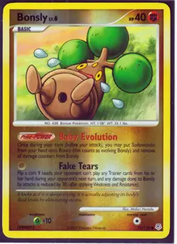 2007 POKEMON BONSLY 71/130- DIAMOND & PEARL - COMMON- REVERSE HOLO -NM/LP - Image 1