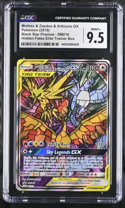 Pokemon TCG Moltres Zapdos Articuno GX Black Star Promo Card SM210 CGC 9.5 Mint - Image 1