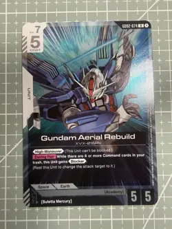 Gundam TCG Card Game Dual Impact Foil Rare GD02 R-074 Gundam Aerial Rebuild NM - Image 1