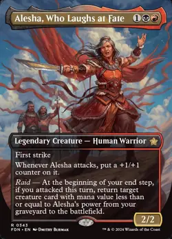 MTG Foundations BORDERLESS R Alesha, Who Laughs at Fate #0343 - Image 1