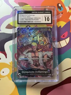 Donquixote Doflamingo (019) (Alternate Art) OP04-019 Kingdoms of Intrigue CGC 10 - Image 1