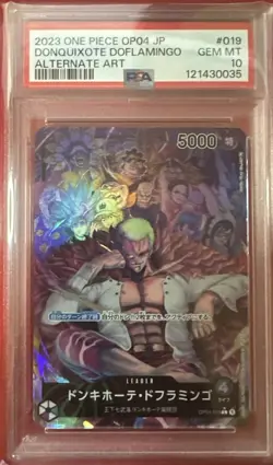 Donquixote Doflamingo Alternate Art OP04-019 JP Kingdoms of Intrigue PSA 10 - Image 1