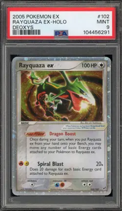 Pokemon Rayquaza ex EX Deoxys Holo Ultra Rare #102 PSA 9 Mint - Image 1