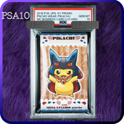 PSA 10 Poncho Pikachu Mega Lucario Promo Business Card Japanese Pokemon 2016 - Image 1