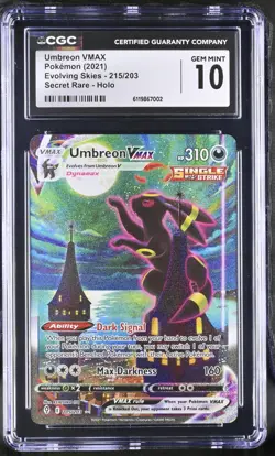 (PSA) CGC 10 Umbreon VMAX Evolving Skies Full Alt Art Pokemon Card #215 Gem Mint - Image 1