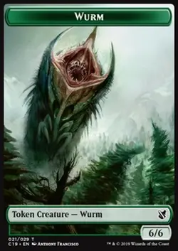 MRM ENGLISH Beast 3/3 - Wurm 6/6 MTG Magic Token C19 - Image 2