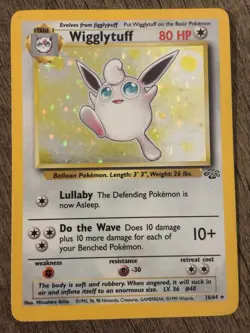 Pokemon Wigglytuff Jungle Holo Rare 16/64 Unlimited English Stage 1 80 HP - Image 1