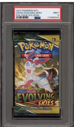 Pokemon Evolving Skies Sylveon Art Authentic Sealed Booster Pack PSA 9 Mint - Image 1