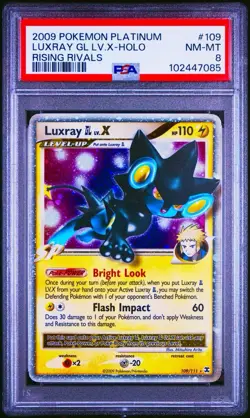 Luxray GL Lv.X 109/111 Rising Rivals Holo Pokemon 2009 PSA 8 - Image 1