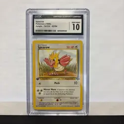 1999 Pokemon Jungle 1st Edition Spearow 62/64 CGC 10 Gem Mint - Image 1