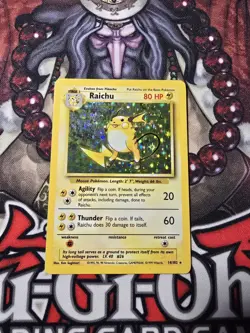 Pokemon TCG Raichu Base Set (1999) 14/102 Unlimited Holo Rare LP - Image 1