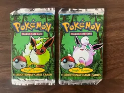 2 Pokemon TCG Jungle 1st Edition Booster Packs 2x Sealed Flareon Wigglytuff - Image 1