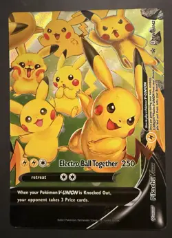 Pokemon TCG Pikachu V-UNION SWSH142/307 SWSH Black Star Promos NM Card Rare - Image 1