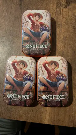 One Piece Trading Card Game Tin Pack Set Vol 2 Monkey D Luffy New Sealed 3pk - Image 1