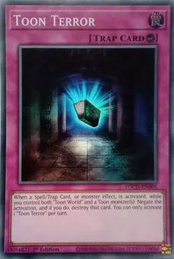 TOCH-EN005 TOON TERROR SUPER RARE 1ST EDITION YuGiOh CARD - Image 1