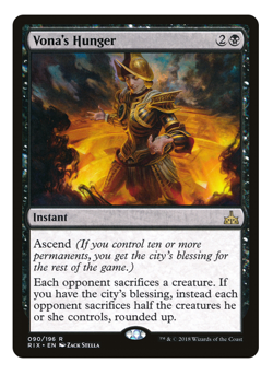 MTG - 1 x Vona's Hunger - Rare Black Instant - Rivals of Ixalan (RIX) - M/NM - Image 1