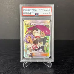 2019 Pokemon Sun & Moon Hidden Fates Full Art Jessie & James #68 PSA 10 - Image 1