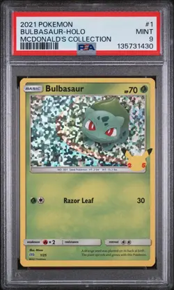 2021 POKEMON MCDONALD'S COLL #1 BULBASAUR-HOLO PSA 9 - Image 1