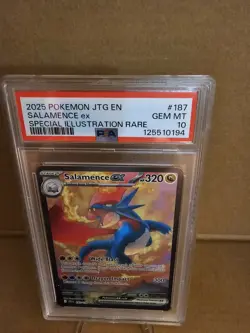 SALAMENCE EX PSA 10!!! Pokemon 2025 JTG SIR Card #187 - Image 2