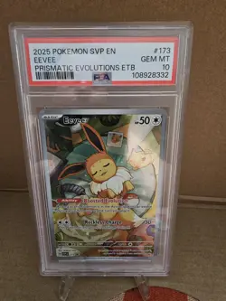 2025 Pokemon Eevee Prismatic Evolutions ETB PSA 10 GEM MT #173 - Image 1