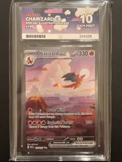 Pokemon TCG Charizard EX 199/165 151 S&V 199/165 ACE 10 Perfect Subgrades - Image 2