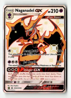 Naganadel GX Shiny Holo Rare Hidden Fates: Shiny Vault SV63/SV94 NM Pokemon TCG - Image 1