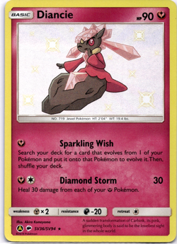 Pokemon TCG Diancie SV36/SV94 Hidden Fates Shiny Vault Holo Rare Near Mint - Image 1