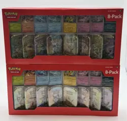 Lot of (2) Pokemon TCG SV Prismatic Evolutions Costco 8-Pack Mini Tins SET - Image 1