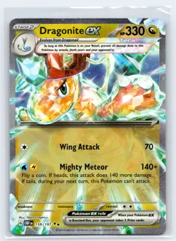 Pokemon NM Holo Dragonite ex 159/197 Double Rare SV03: Obsidian Flames - Image 1