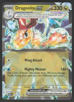 Dragonite ex 159/197 Double Rare Pokemon TCG SV03: Obsidian Flames NM - Image 1