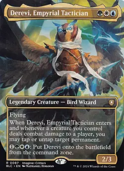 Derevi, Empyrial Tactician (Borderless) R Commander: Bloomburrow 87 NM - Image 1