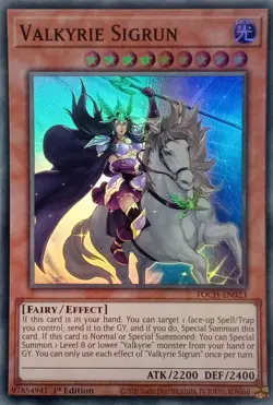 TOCH-EN023 VALKYRIE SIGRUN SUPER RARE 1ST EDITION YuGiOh CARD - Image 1