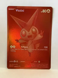 Pokemon TCG Red Victini Card 172/086 White Flare English Edition NEAR MINT - Image 1