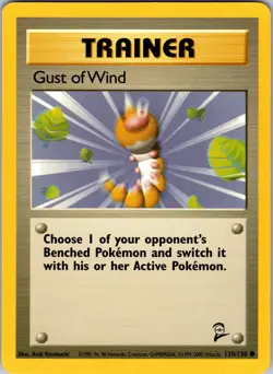 Pokemon TCG Gust Of Wind 120/130 Base Set 2 Regular Common Card WOTC NM - Image 1
