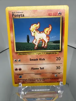 Ponyta 60/102 Base Set Unlimited Pokemon Card 1999 Vintage WOTC Common - Image 1