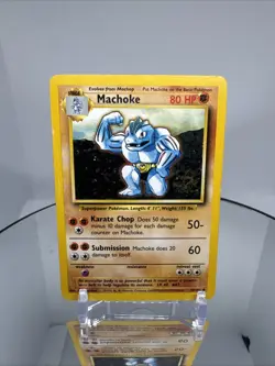 Machoke 34/102 Base Set Pokemon Card 1999 Vintage WOTC LP - Image 3