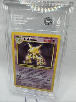 Pokemon Alakazam 1/102 Holo Unlimited Edition Base Set 1999 WOTC Graded TAG 6 - Image 2