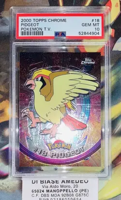 PSA 10 PIDGEOT #18 TOPPS CHROME POKEMON T.V. INGLESE 2000! - Image 2